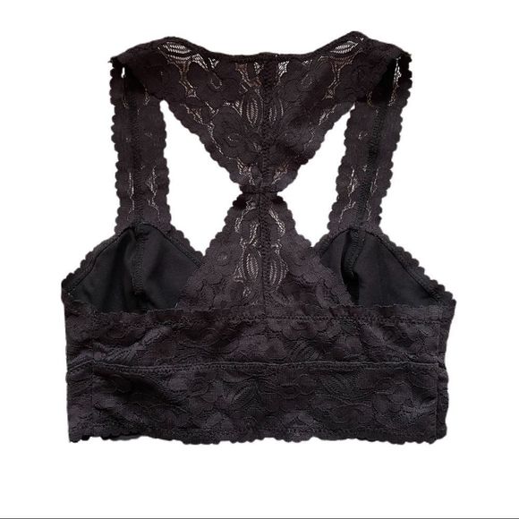 NWT Intimately Free People Galloon Lace Racerback Black Bralette - Picture 6 of 7